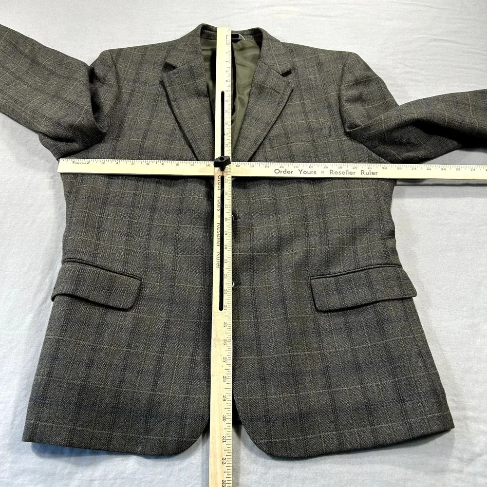 Joseph & Feiss Blazer Mens‎ 42S Brown Plaid Lambswool Suit Sport Coat Jacket